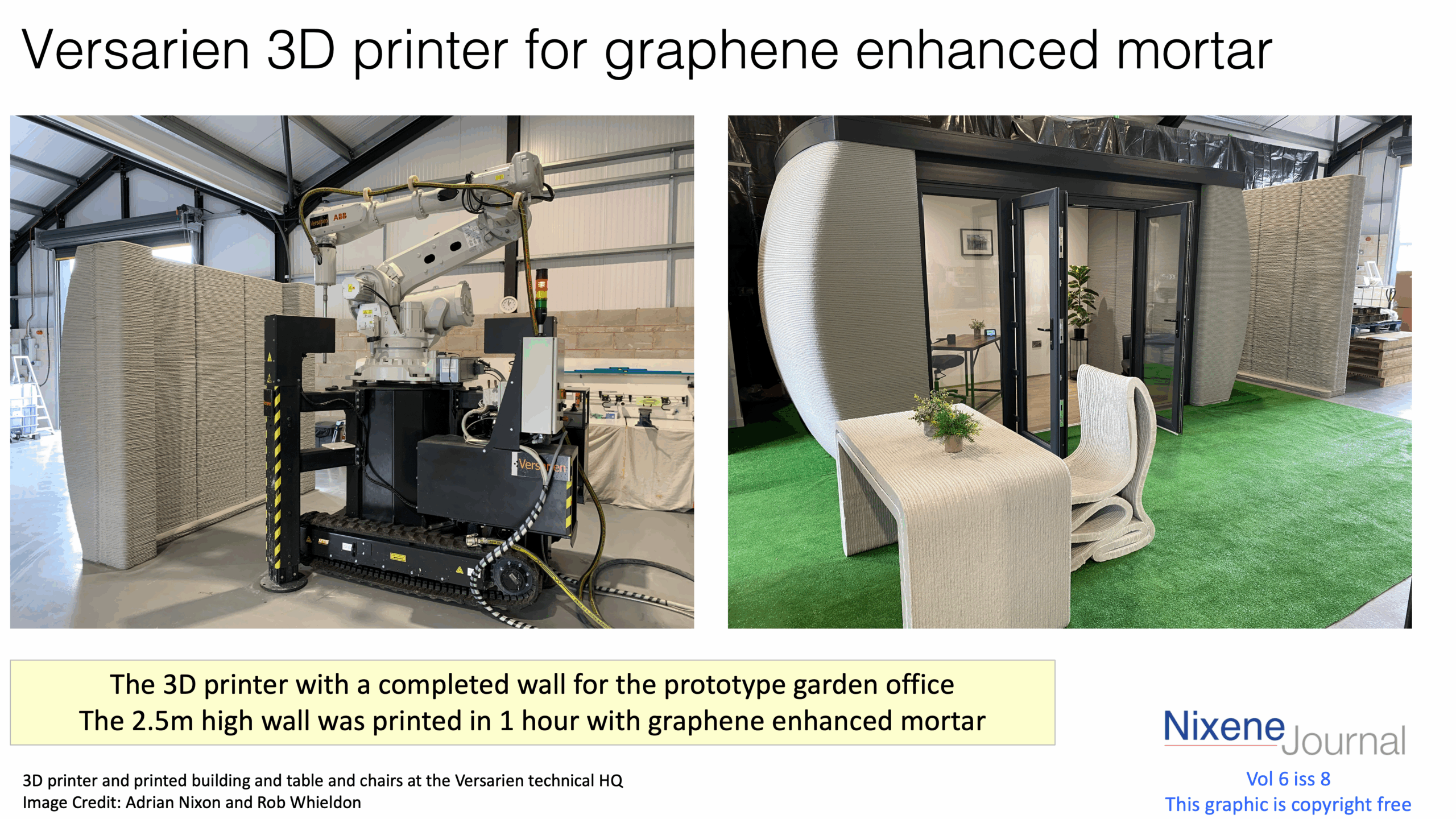 v6 i8 Versarien 3D printer for graphene enhanced mortar