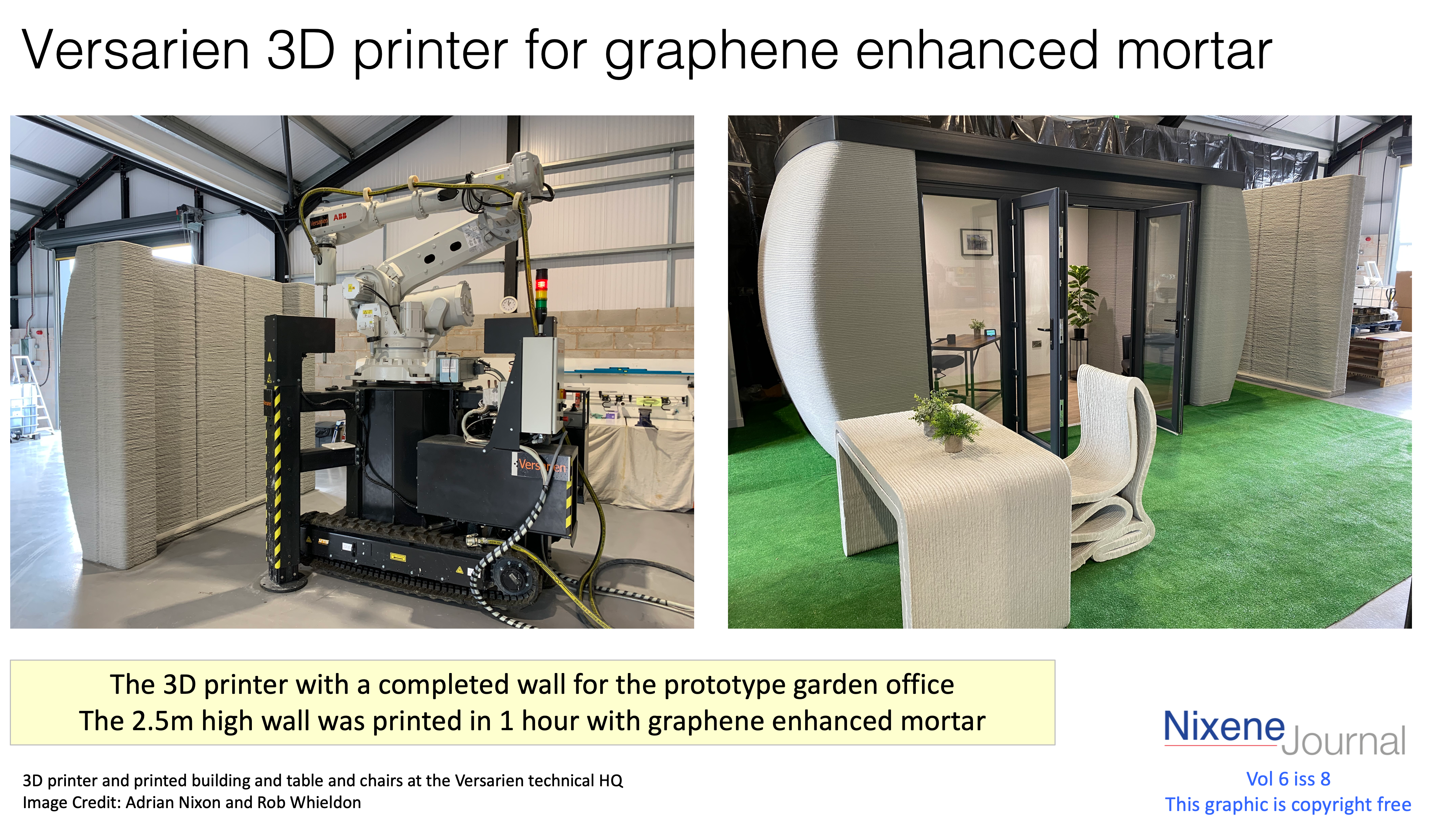 v6 i8 Versarien 3D printer for graphene enhanced mortar