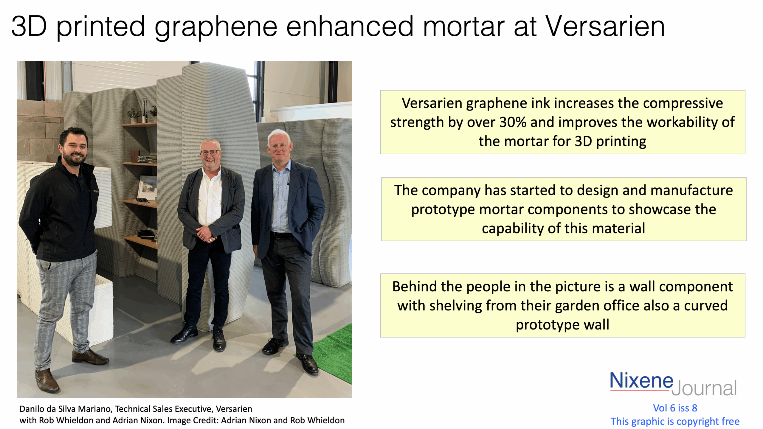 v6 i8 3D printed graphene enhanced mortar at Versarien
