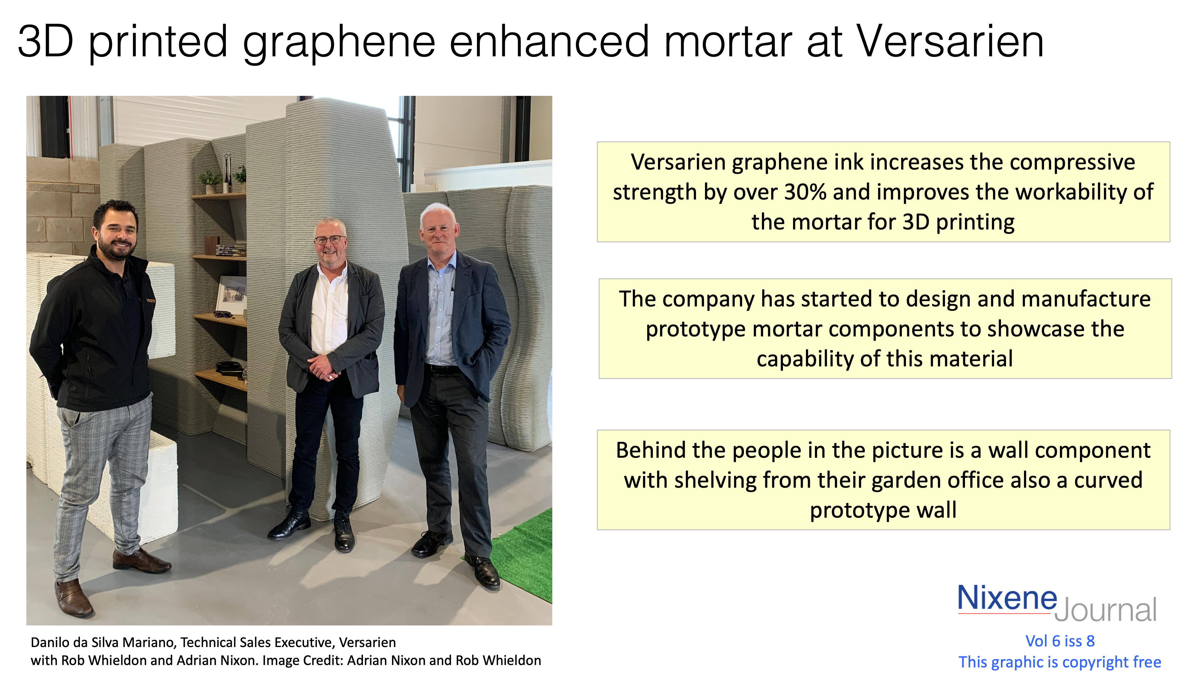v6 i8 3D printed graphene enhanced mortar at Versarien