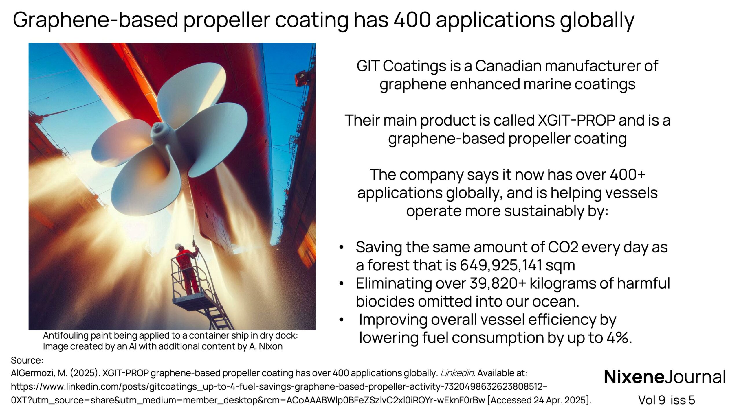 v9 i5 graphene based propeller coating has over 400 applications globally
