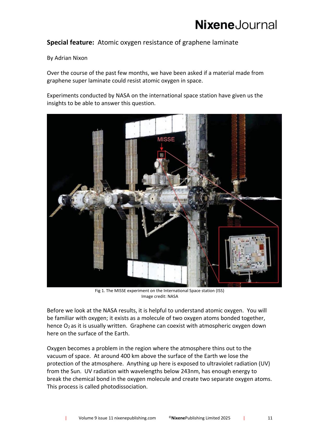 Nixene Journal Volume 9 Issue 11 Special Feature 1