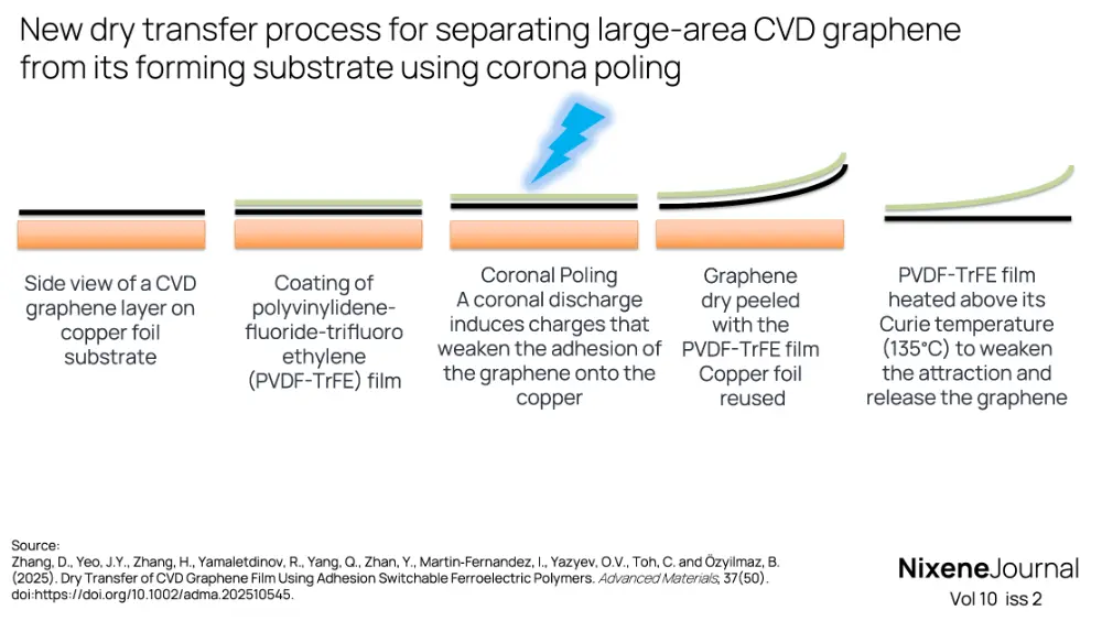 v10 i2 New dry transfer process for separating large-area CVD graphene from its forming substrate using corona poling