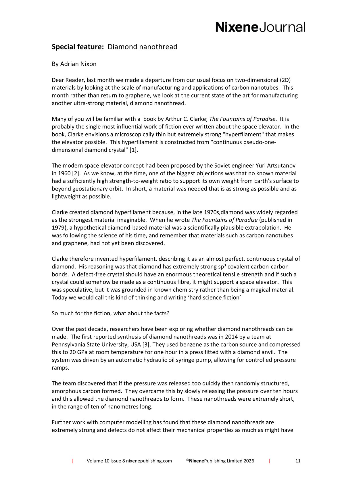Nixene Journal Volume 10 Issue 8 Special Feature 1 (August 2026)