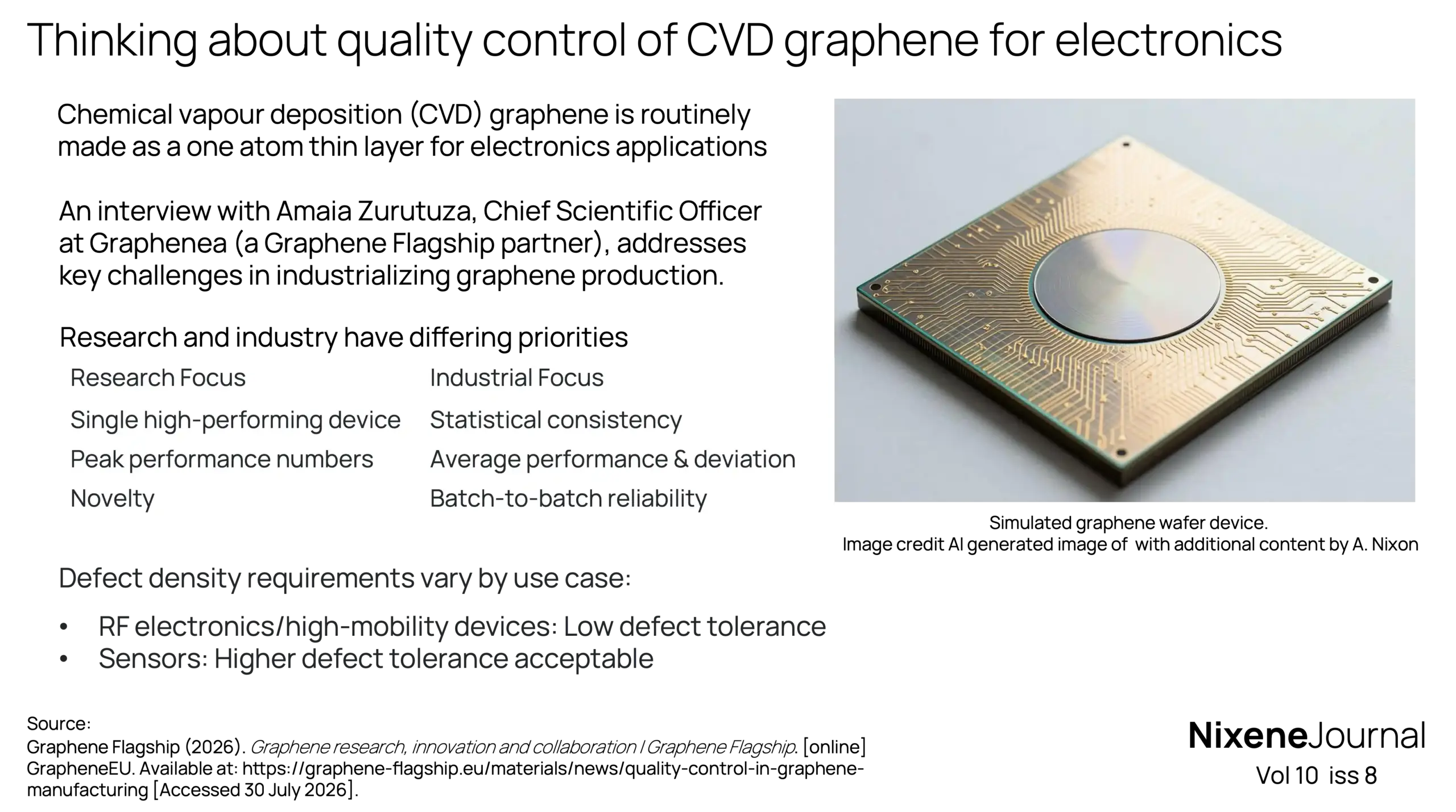v10 i8 Thinking about quality control of CVD graphene for electronics
