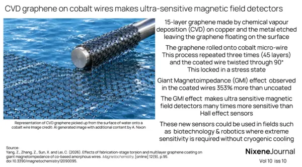 v10 i10 CVD graphene on cobalt wires makes ultra-sensitive magnetic field detectors