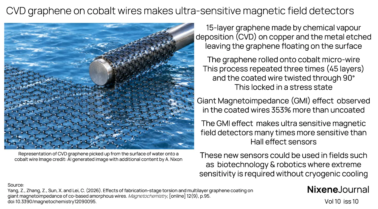 v10 i10 CVD graphene on cobalt wires makes ultra-sensitive magnetic field detectors